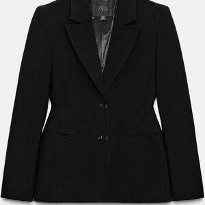 Zara Women's Classic Black Suit sinched Jacket
